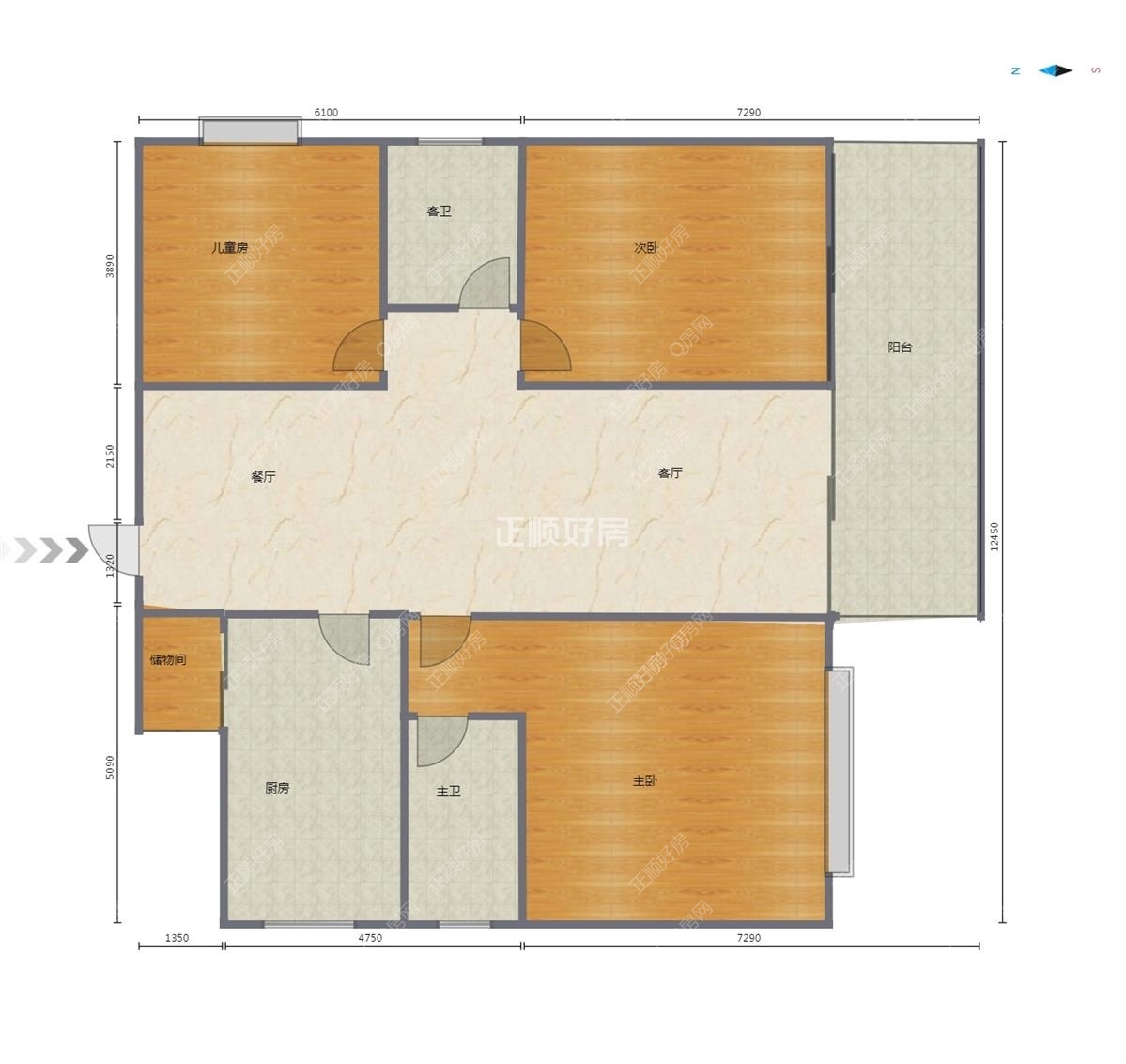 珠海中铁诺德国际户型照片_中铁诺德国际 3房2厅2卫 精装 128.80平