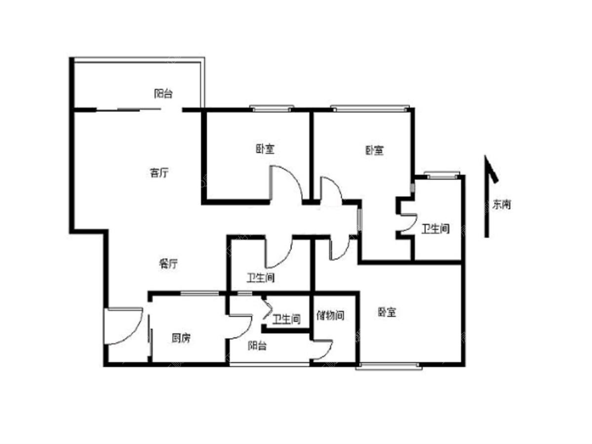 华发新城一期 3房2厅3卫 精装 143.51平