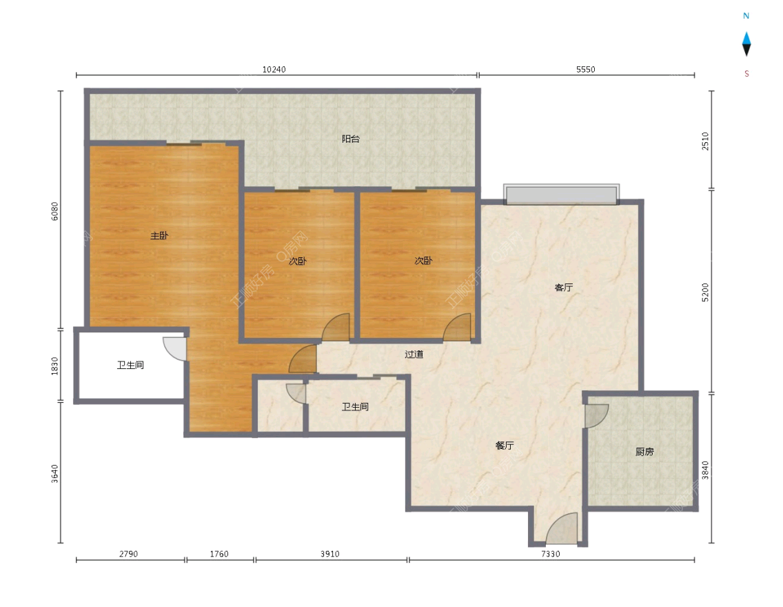 华发世纪城二期 3房2厅2卫 精装 138.00平