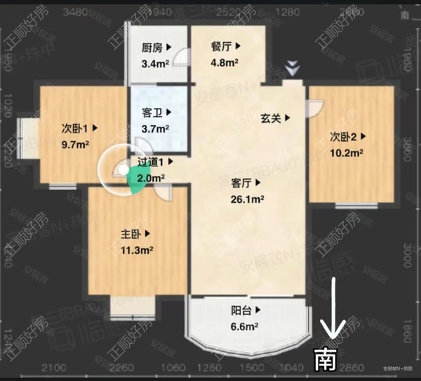 海荣新园3室2厅1卫在售房源图片