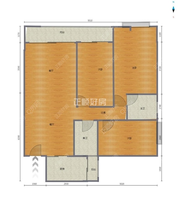 精装修3房南北通，仅售90万