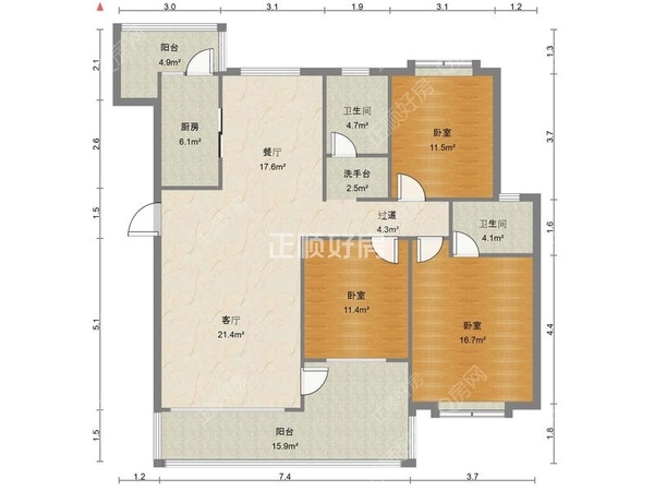 君兰庭3室2厅2卫在售房源图片