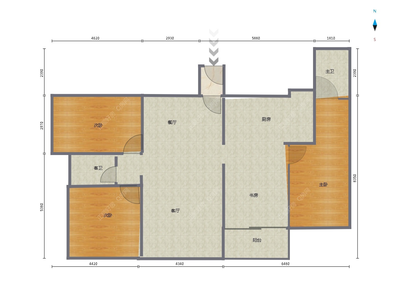海岸南山 3房2厅2卫 精装 145.00平