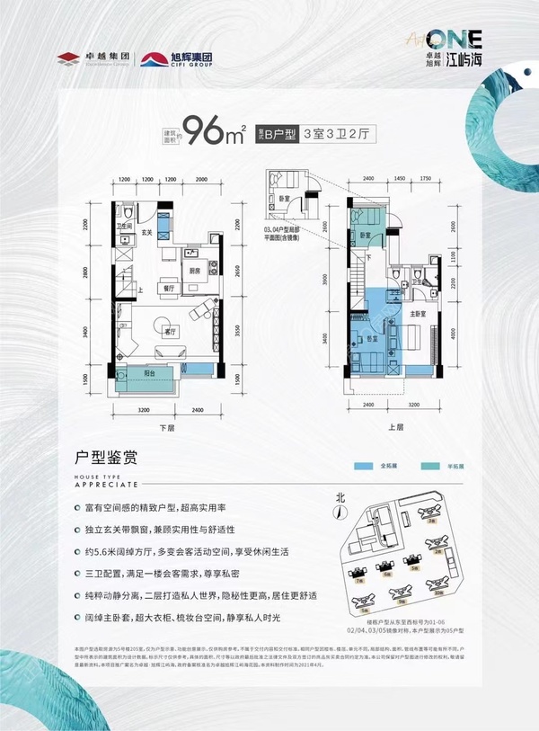 卓越旭辉江屿海 - 户型图