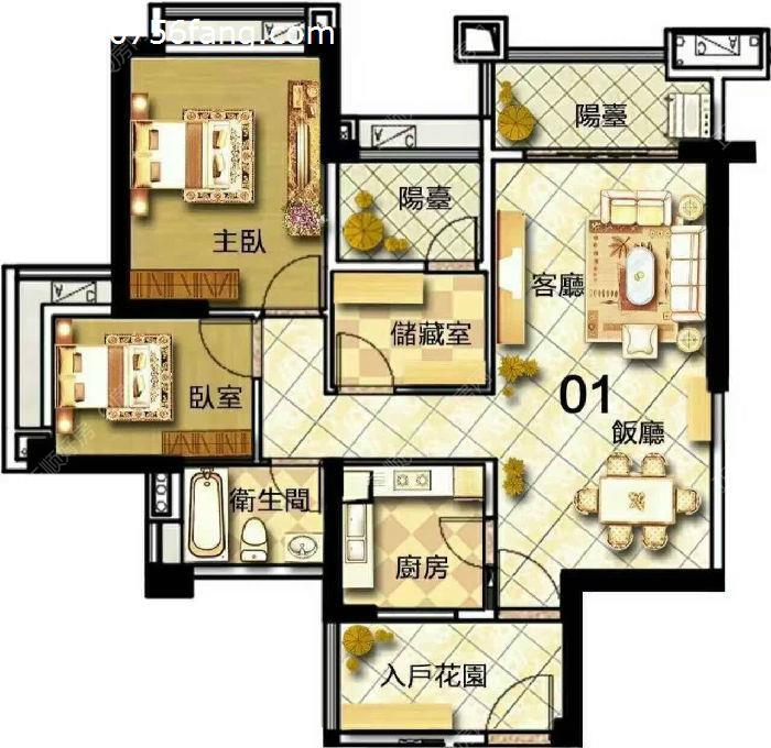 4栋96三房两厅两卫一入花.jpg