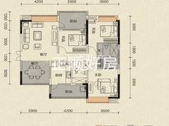 02户型3房2厅2卫__116m2(南北通透）