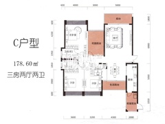 C户型3栋02-30层01房：建筑面积178.12m2〔临湖山景户