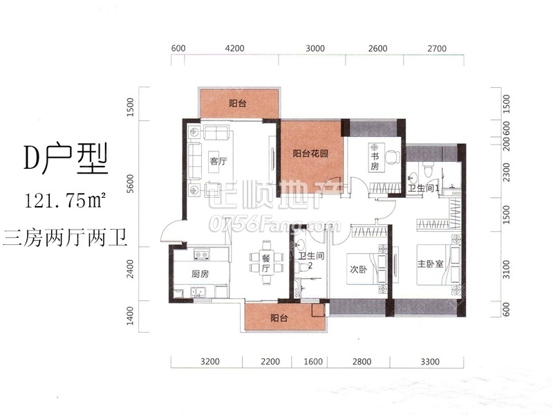 D户型5栋02-29层03房：建筑面积119.68m2〔南北通透〕