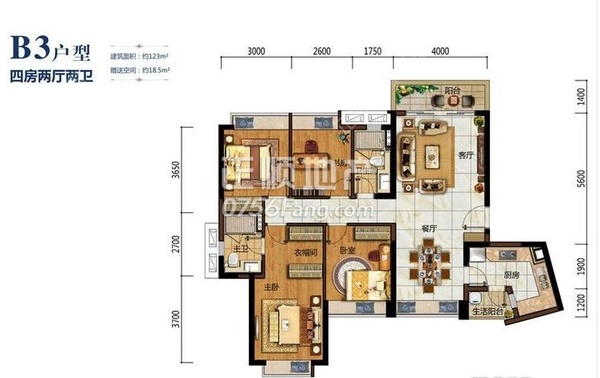 中海左岸岚庭 - 户型图