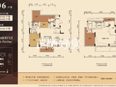 招商依云水岸顶楼约150㎡户型图