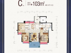 103平南向户型图已售罄