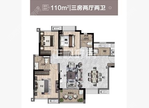 110㎡三房两厅两卫