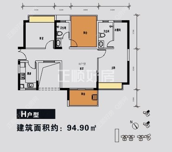 超大实用空间3改4房