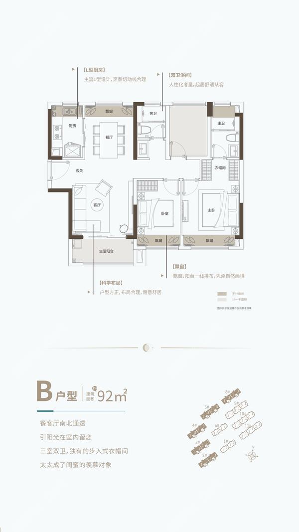 92平南北通3房2厅2卫