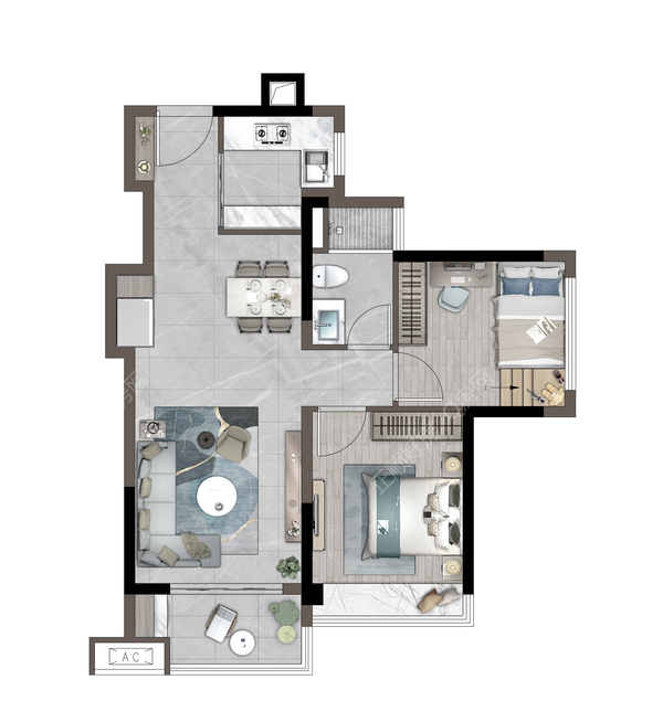 67㎡丨两房两厅一卫