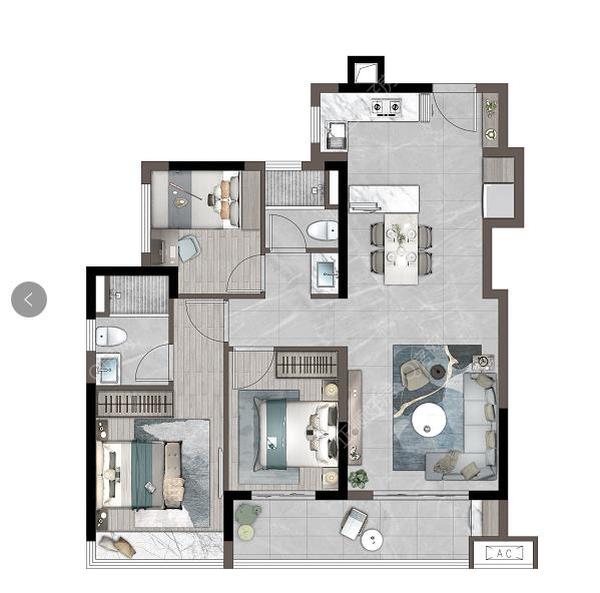 89㎡丨三房两厅两卫