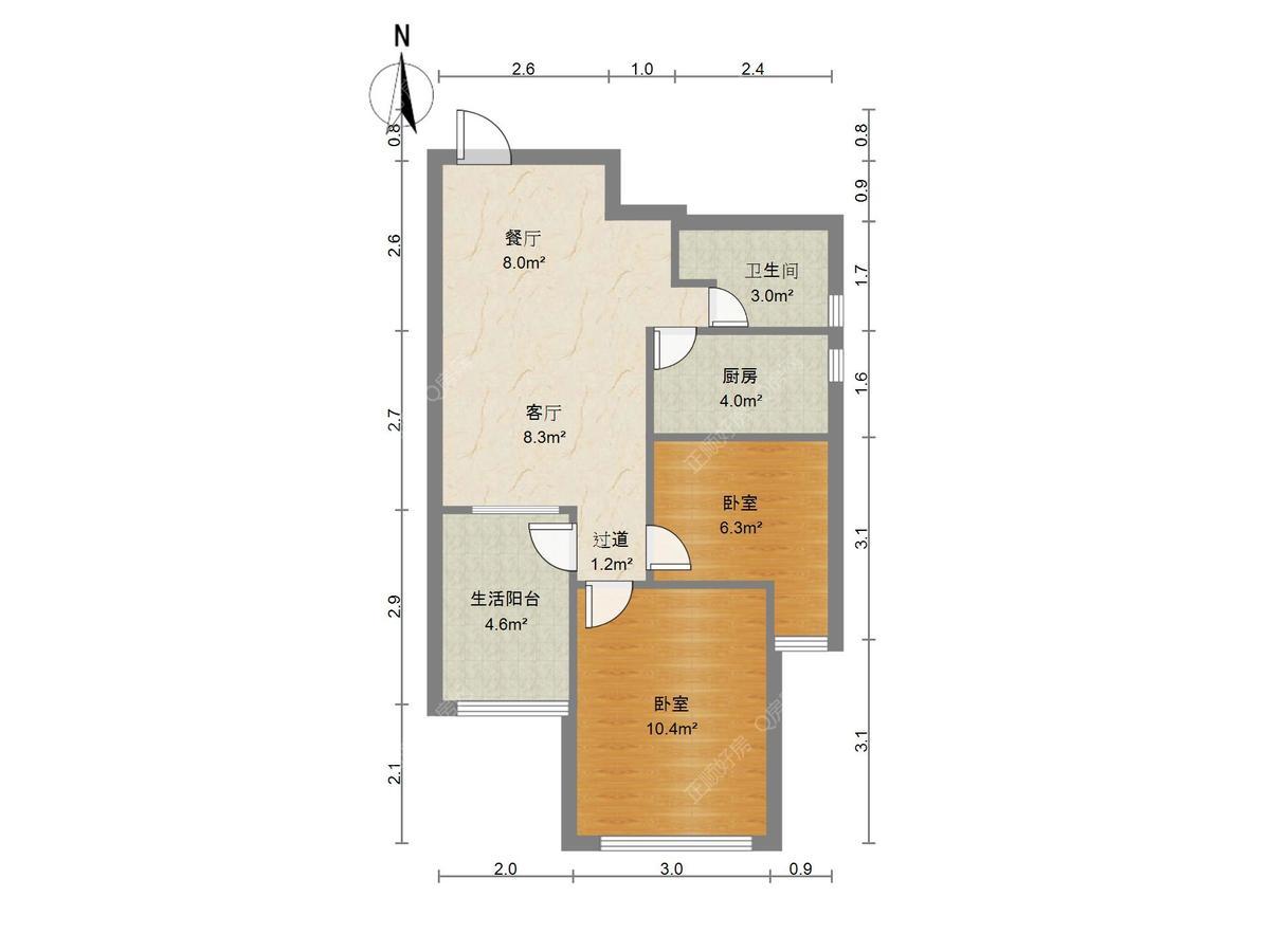 珠海中联国际户型照片_前山中联国际2房2厅1卫，家私家电齐全，月租只要2800元