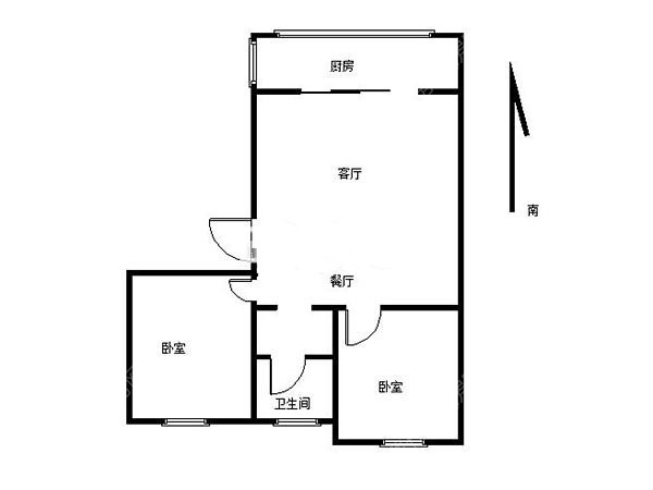 前山核心地段，采光很好， 仅售95万各付税61.082室2厅1卫37556704