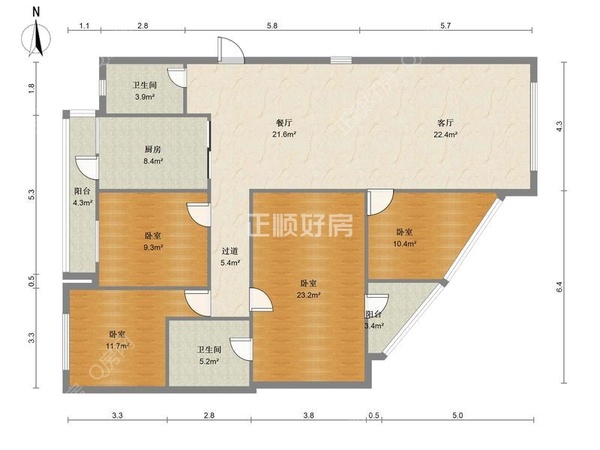 巴黎花园4室2厅2卫在售房源图片