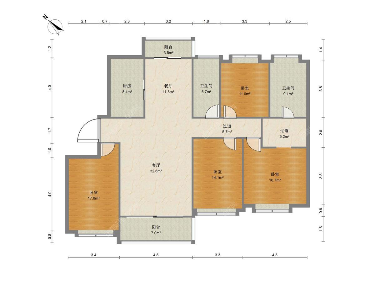 珠海中信红树湾四期户型照片_中信红树湾南区 4房2厅2卫 精装 169.01平