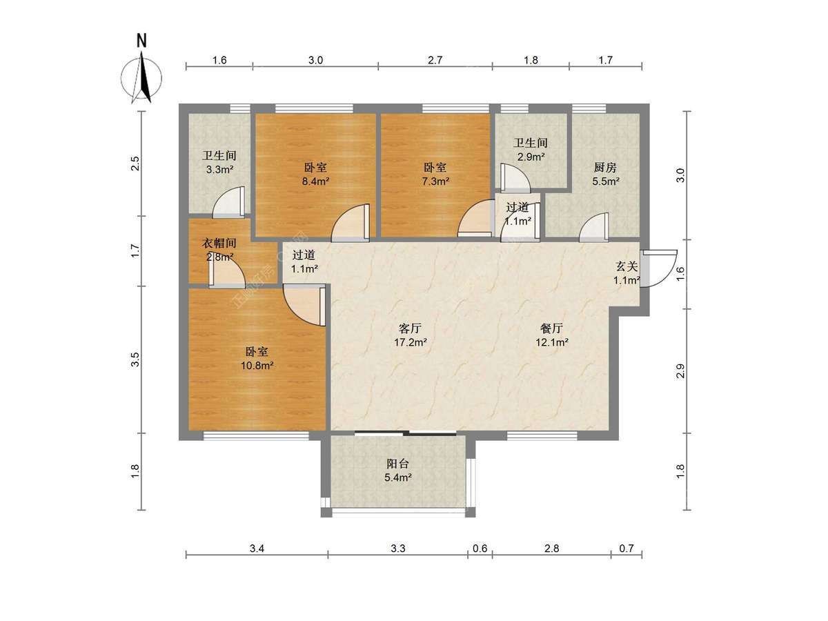 珠海金域华府户型照片_金域华府 3房2厅1卫 精装 82.39平