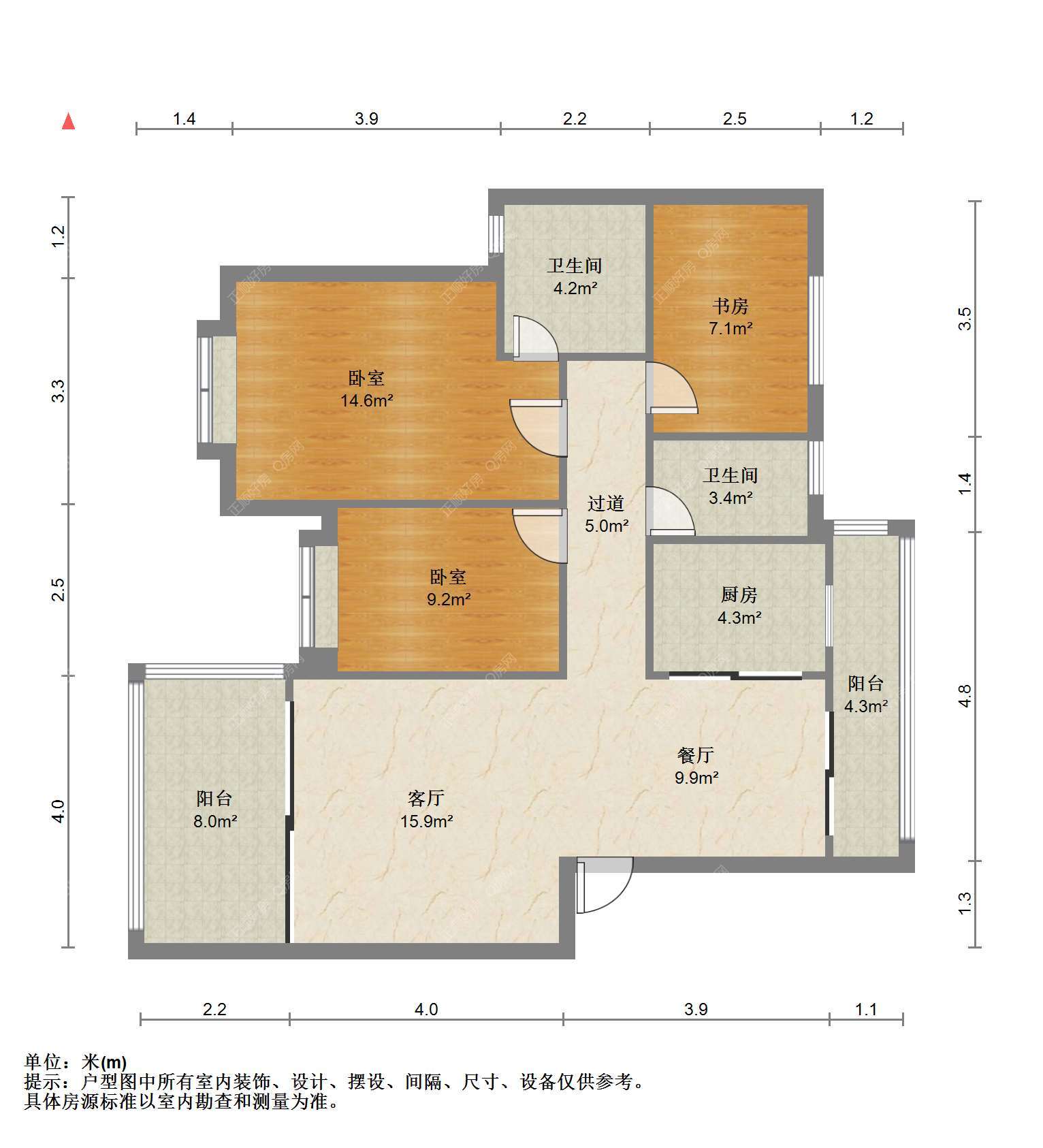 珠海棕榈假日户型照片_棕榈假日精装3房  南北通透 一梯两户 云峰小学 九中 