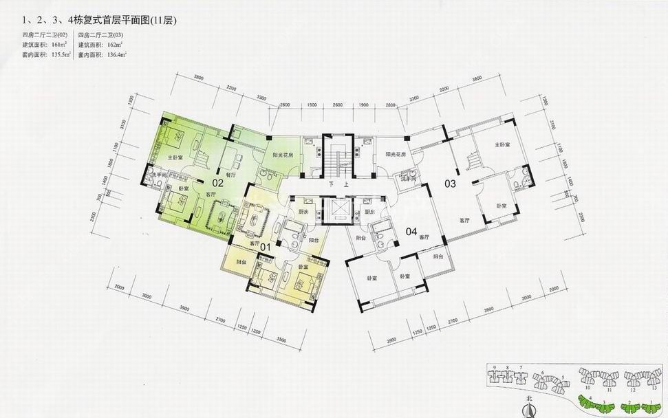 1,2,3,4栋复式一层