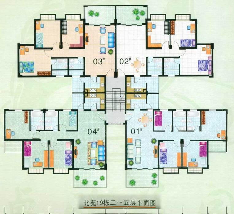 19栋二至五层平面图