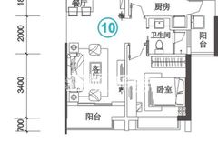 1栋10户型63.89平方1房